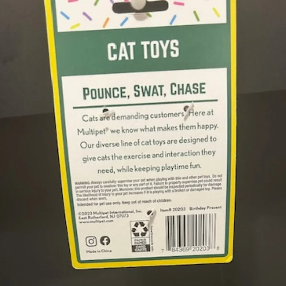 Multipet Cat's Birthday Plush Pink Present
